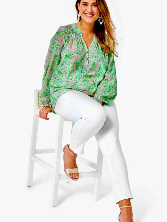 Lilly Pulitzer Tops - Lilly Pulitzer NWOT Elsa Silk Top Fins and Flippers $168